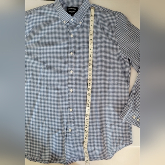 Bonobos Light Blue and White Gingham Collared Button Down Long Sleeve Shirt - Picture 3 of 9